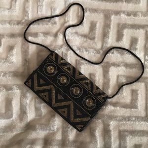 Black Beaded Clutch